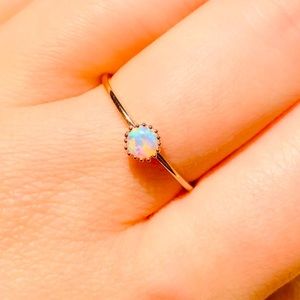 New delicate rose gold plated opal ring